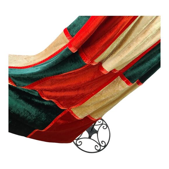 Mountain Artisans Red Gold Green Velvet Lined Patchwork Vintage Maxi Skirt 8 - Picture 2 of 4